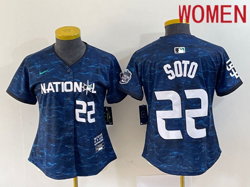 Women San Diego Padres 22 Soto National League Nike Royal 2023 MLB All Star MLB Jersey
